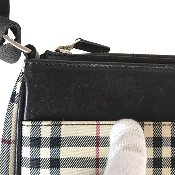 Burberry Nova Check Crossbody Shoulder Bag Canvas Beige Brown - Picture 4 of 16